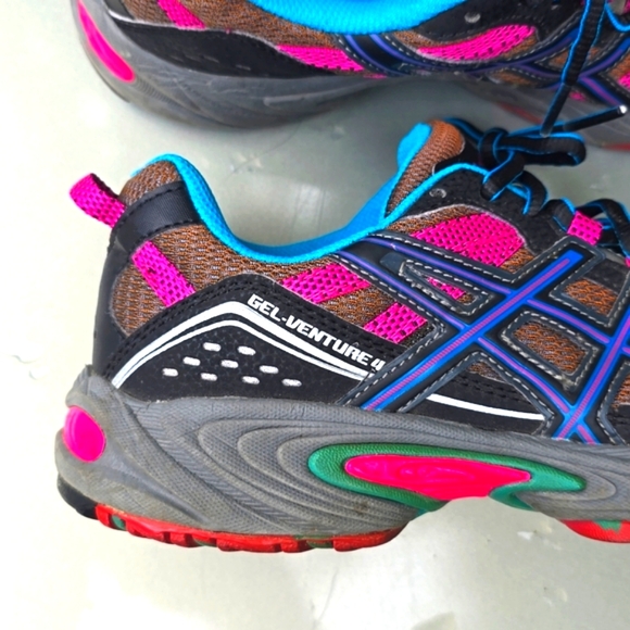 ASICS Gel Venture 4 Trail Multicolor Vibrant Running Shoes Sneakers sz 8.5 EU 40 - Picture 2 of 6